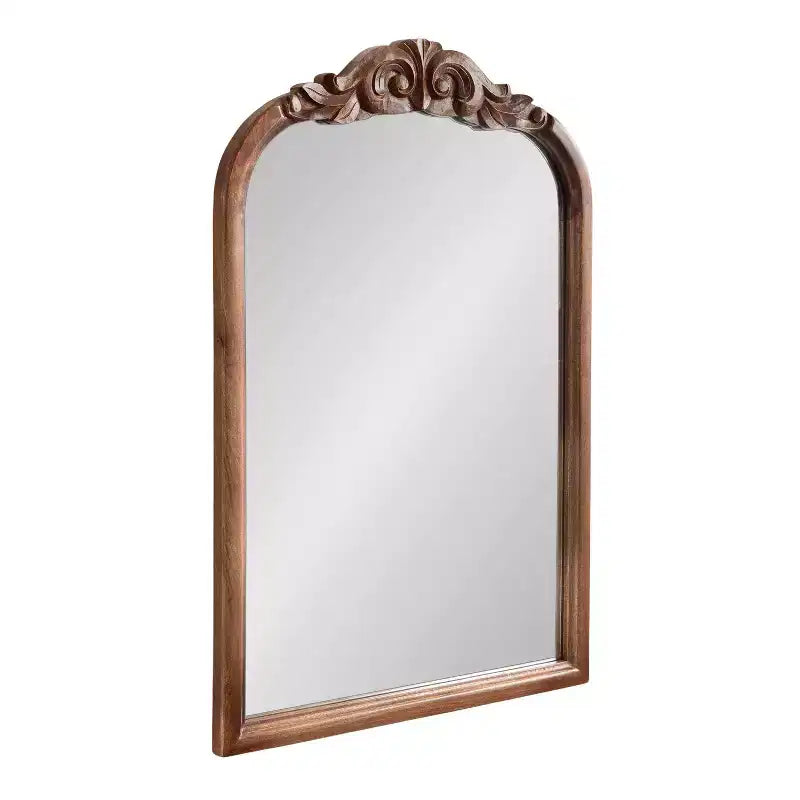 Miroir mural en bois cintré