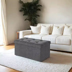 30 Ottoman Storage Bench, Ottoman with Storage, Footstool, Folding Bedroom Bench, Holds 660 lb